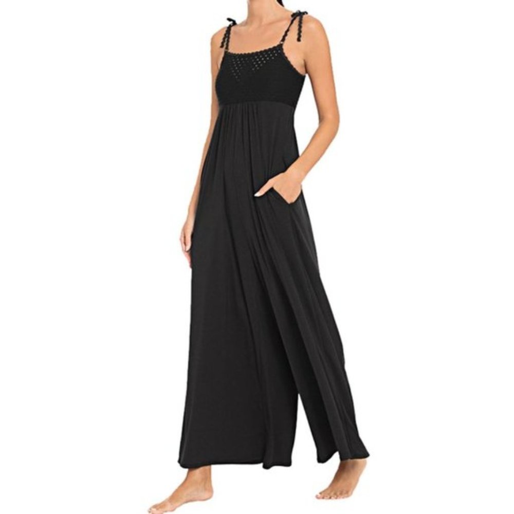 EUC Robin Piccone black sleeveless wide leg jumpsuit sz XS